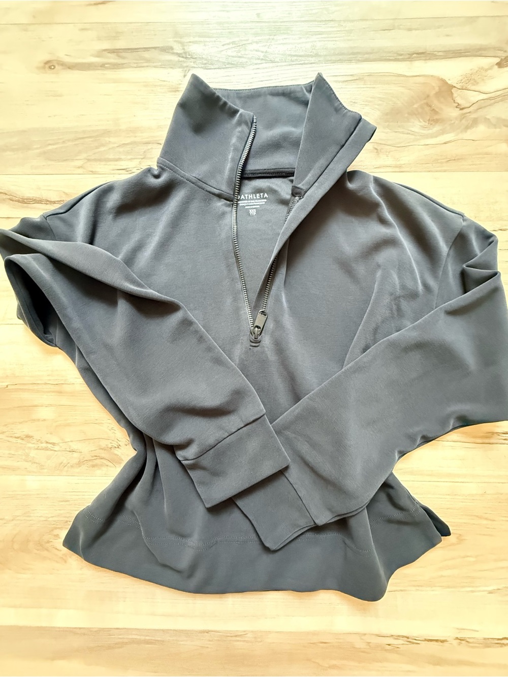 Athleta Women’s Gray 1/4 Zip Mock Neck Long Sleeve Stretch Pullover 2XS